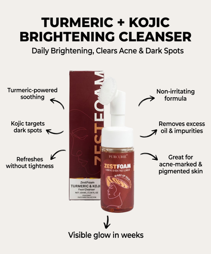ZestFoam Advanced 2% Kojic Acid & Turmeric Foaming Face Wash