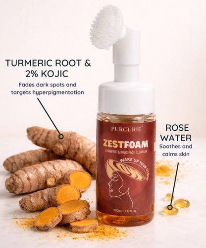 ZestFoam Advanced 2% Kojic Acid & Turmeric Foaming Face Wash