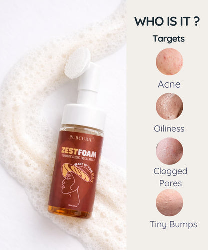 ZestFoam Advanced 2% Kojic Acid & Turmeric Foaming Face Wash